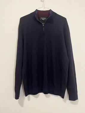 Banana Republic Sweater Mens XL Baruffa Merino 100% Extra Fine Wool 1/4 Zip